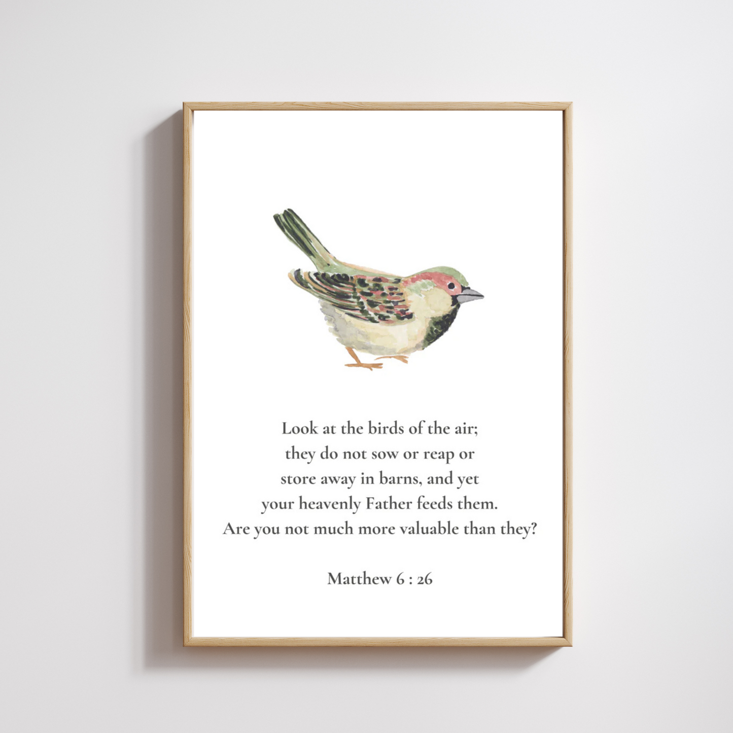 Matthew 6:26 NIV w/bird Digital